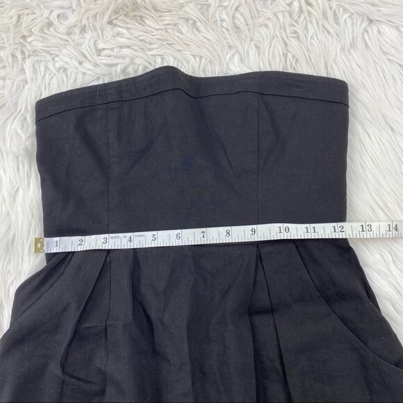 Theory Strapless Linen Sheath Dress Black Size 2 - Picture 3 of 6